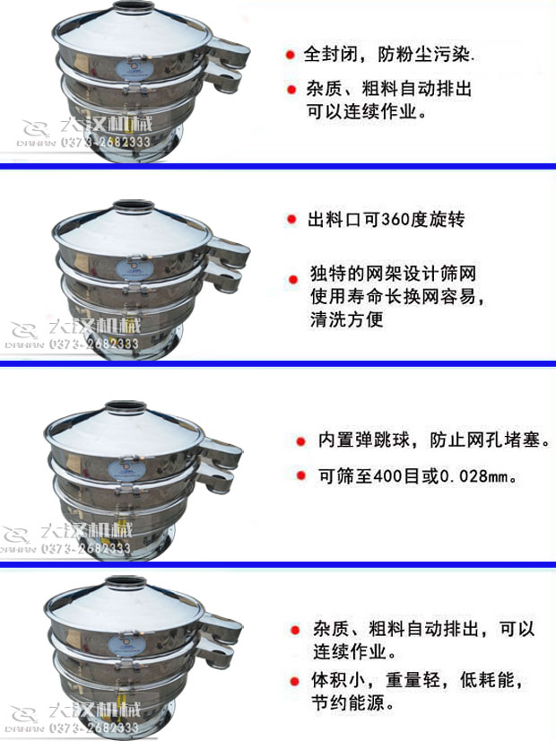 全不銹鋼食品級(jí)振動(dòng)篩特點(diǎn)